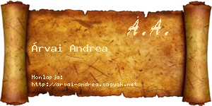 Árvai Andrea névjegykártya