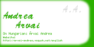 andrea arvai business card
