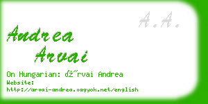 andrea arvai business card